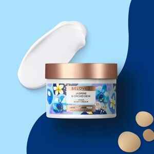 BELOVED JASMINE AND ORCHID DEW VEGAN BODY CREAM.